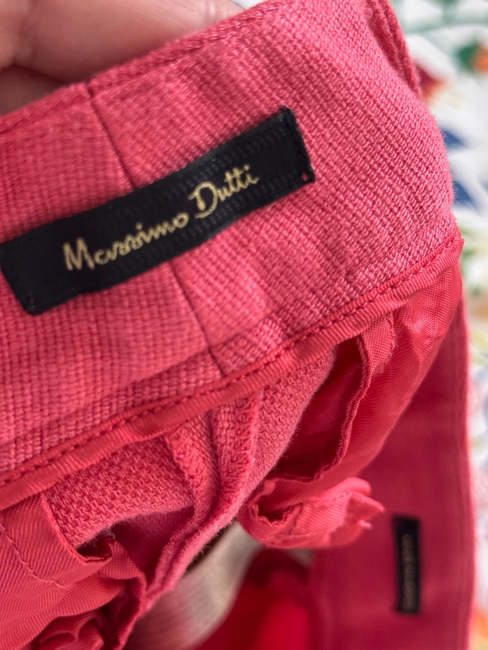 Massimo Dutti Coral-Red Tailored Shorts
